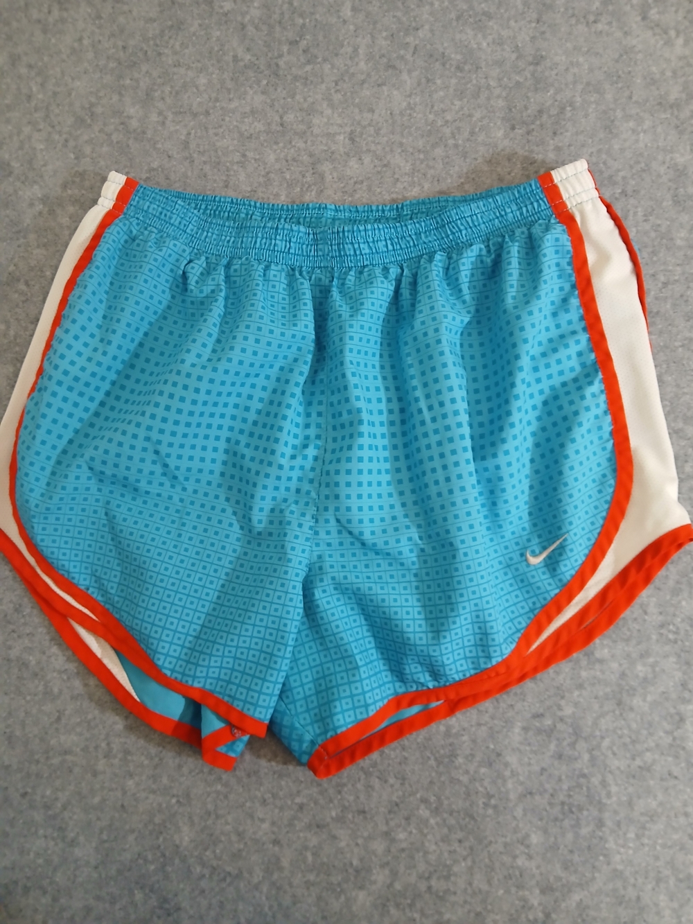 Nike Women’s Turquoise Athletic Shorts with Orange Trim